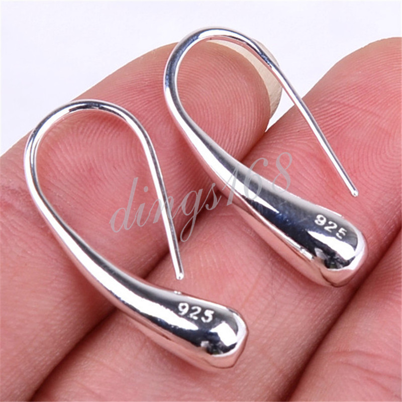 Genuine 925 Sterling Silver Elongated Teardrop Drop Charm 1\