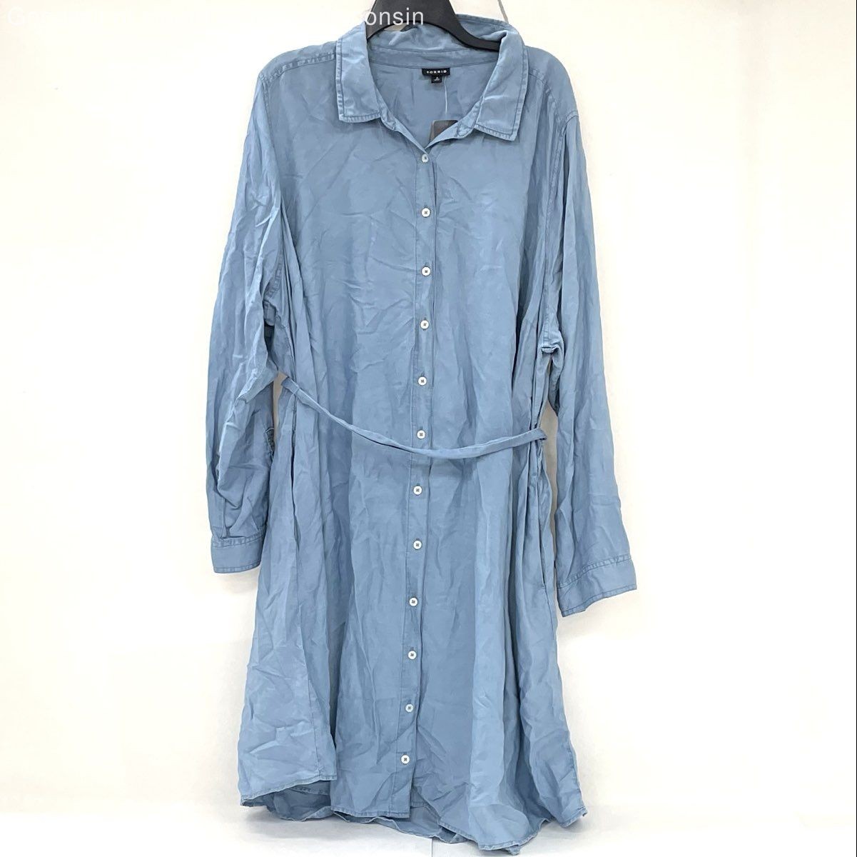 NWT Torrid Chambrey Long Sleeve Button Front Shirt Dress Women’s Sz 3X