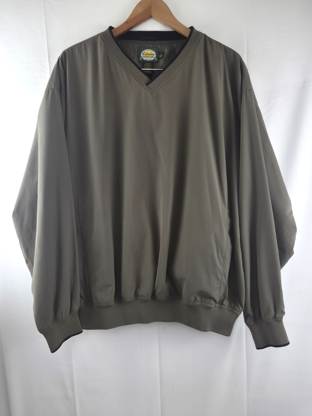Cabela\'s Golf Jacket Pullover Men\'s Lightweight Grey Smooth Polyester Sz L