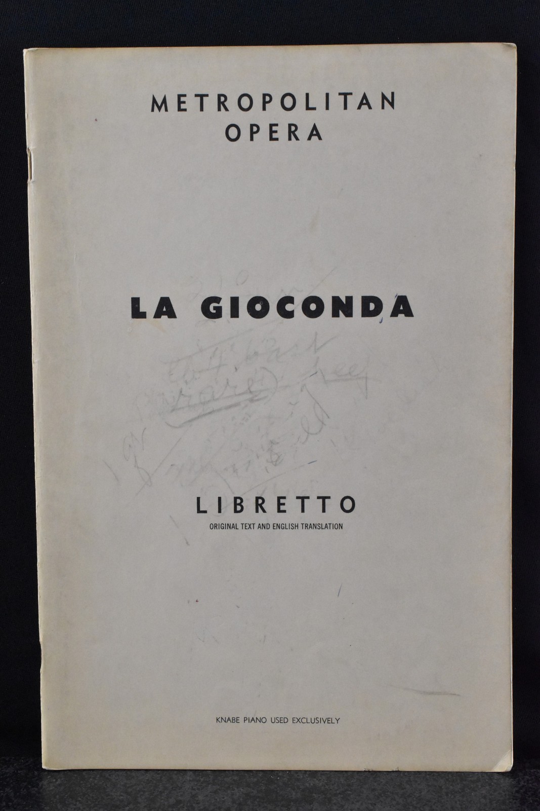 Metropolitan Opera Libretto La Gioconda Knabe Piano Exclusive Franco Colombo Metropolitan Opera Libretto La Gioconda Knabe Piano Exclusive Franco Colombo