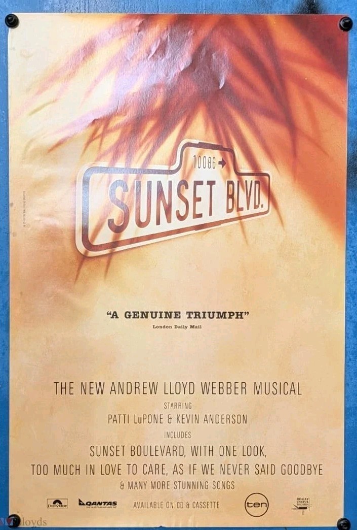 Sunset Boulevard Andrew Lloyd Webber Musical Poster Patti LuPone 45x65cm Promo