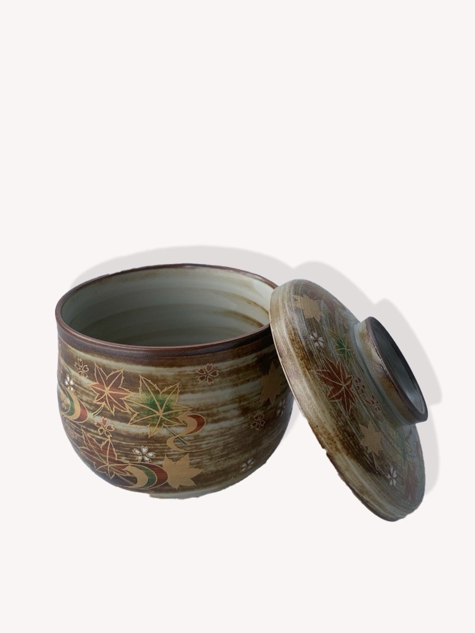 Vintage Japanese Kyo Ware Lidded Matcha Bowl Signed Gasho-gama Kyoto Chawan Gold Vintage Japanese Kyo Ware Lidded Matcha Bowl Signed Gasho-gama Kyoto Chawan Gold