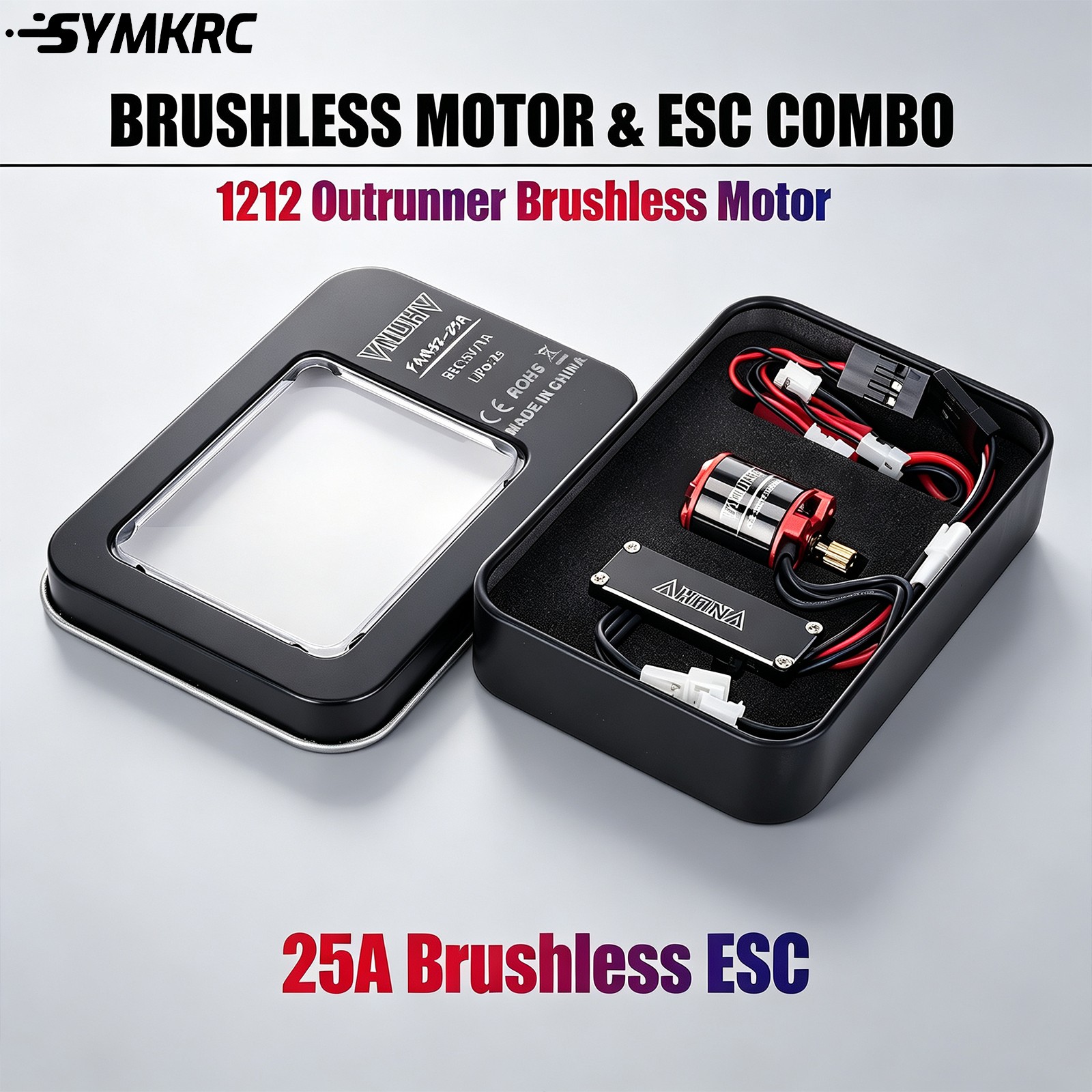 Brushless 25A ESC 1212 5000KV Outer Rotor Motor Combo for SCX30 1/30 RC Upgrades