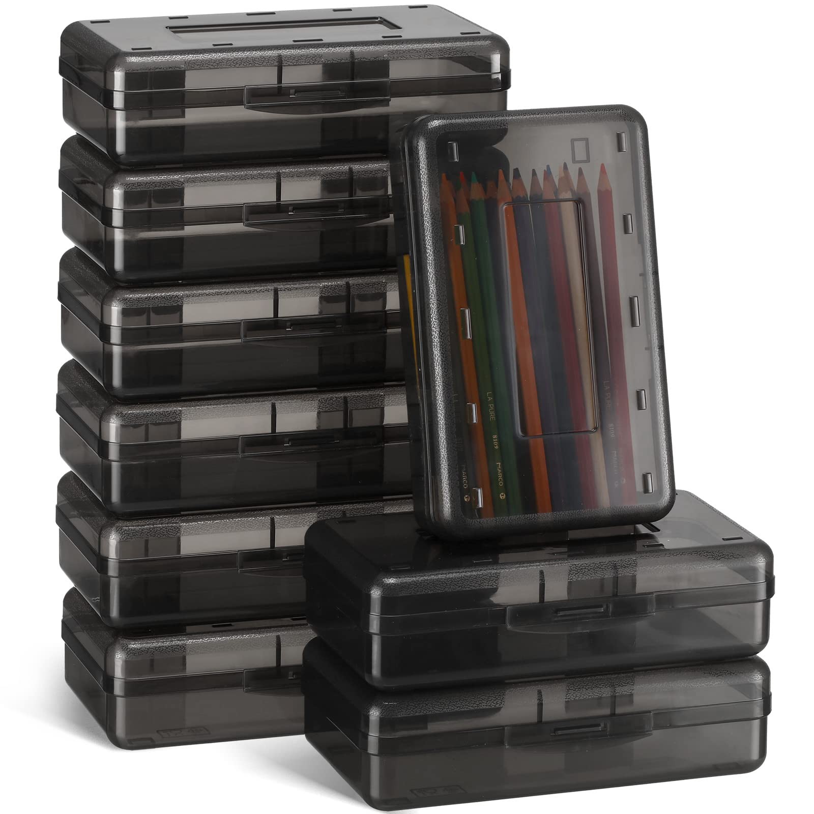 Fainne 24 Pack Pencil Boxes School Clear Plastic Pencil Case Large Plastic Fainne 24 Pack Pencil Boxes School Clear Plastic Pencil Case Large Plastic