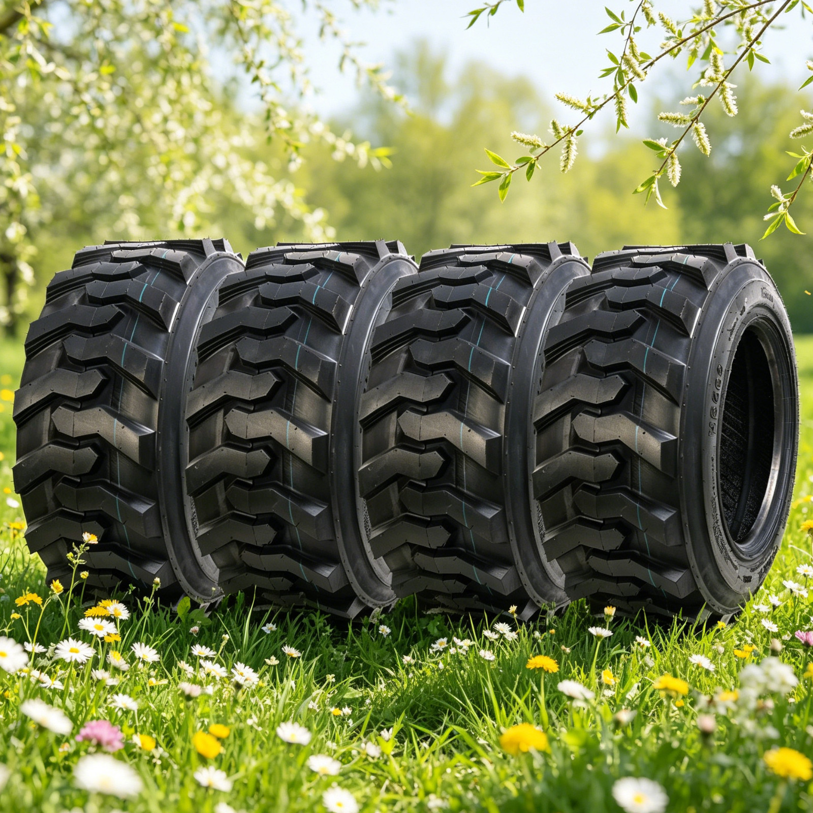 4Pcs 10-16.5 SKS Skid Steer Tires 10x16.5 10PR Heavy Duty Durable Load-Bearing 4Pcs 10-16.5 SKS Skid Steer Tires 10x16.5 10PR Heavy Duty Durable Load-Bearing