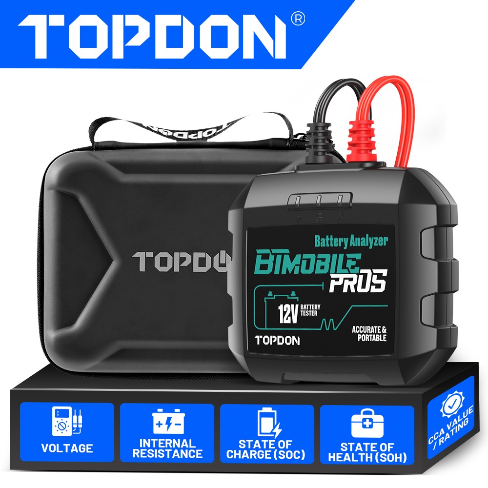 PROS TOPDON BT Mobile 12V 24V Car Auto Battery Tester 100-2000CCA Charging Test