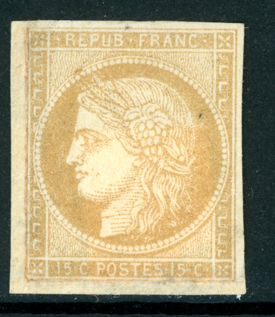 France 1872 Colonies General Issues 5¢ Bister Scott #10 Mint G77