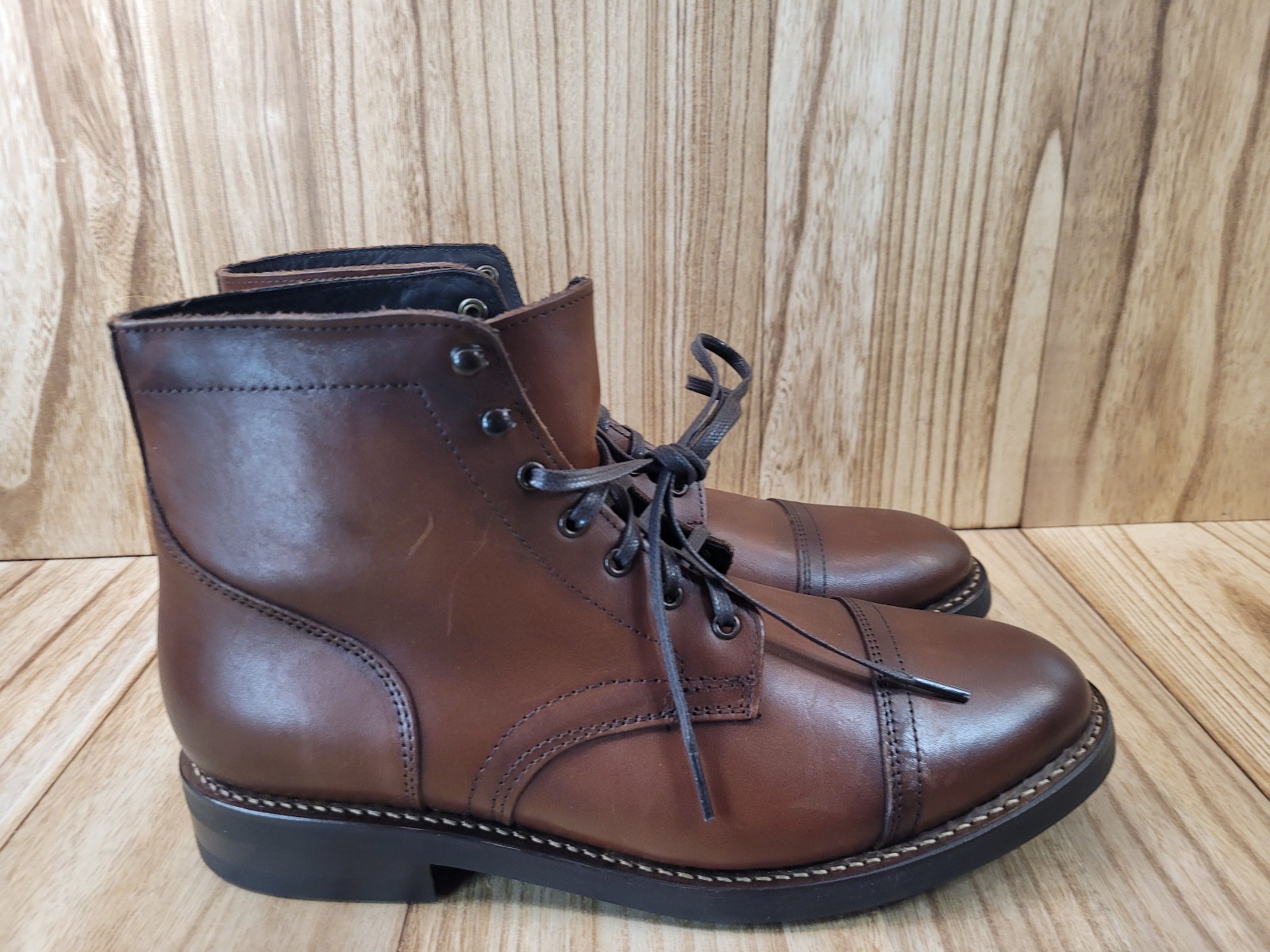 Thursday Boot Company Men\'s Captain Boots Brown Leather Cap Toe Size 11  NEW