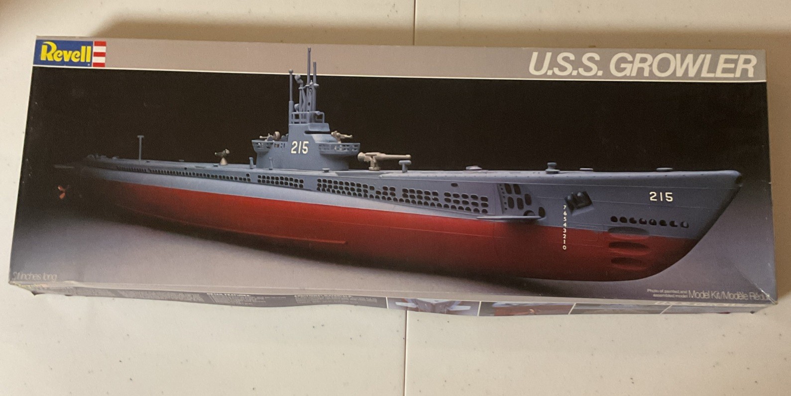 1982 Revell Navy U.S.S. GROWLER 215 Submarine No. 5205 - New Open Box. 1982 Revell Navy U.S.S. GROWLER 215 Submarine No. 5205 - New Open Box.