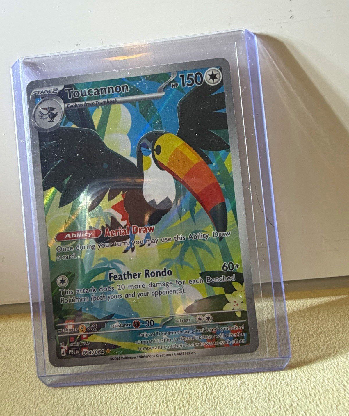 Toucannon Paldea Evolved Illustration Rare Full Art Holo 094/084 150 HP Toucannon Paldea Evolved Illustration Rare Full Art Holo 094/084 150 HP