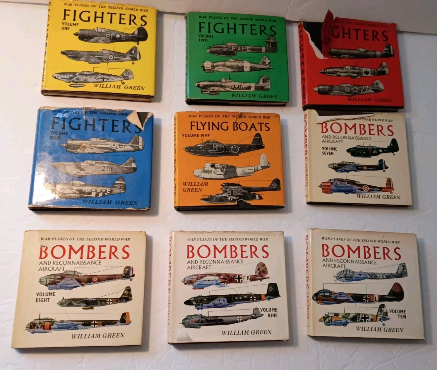 War Planes WWII Books Lot William Green Bombers Fighters Aircraft Volumes War Planes WWII Books Lot William Green Bombers Fighters Aircraft Volumes