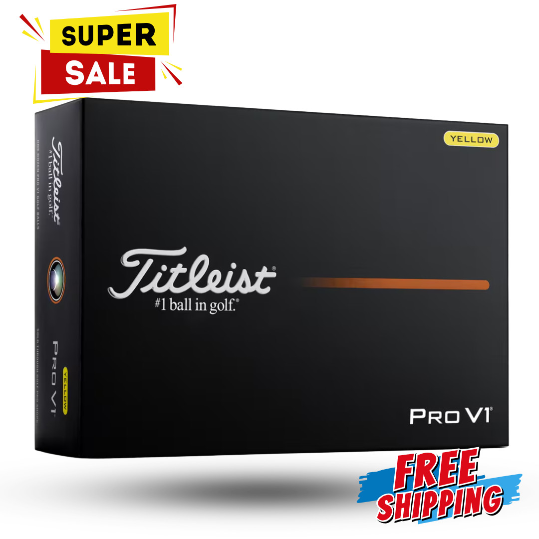 [FASH SALE]Titleist Pro V1 Golf Balls Yellow High Optics 1 Dozen Numbers 1-4 New