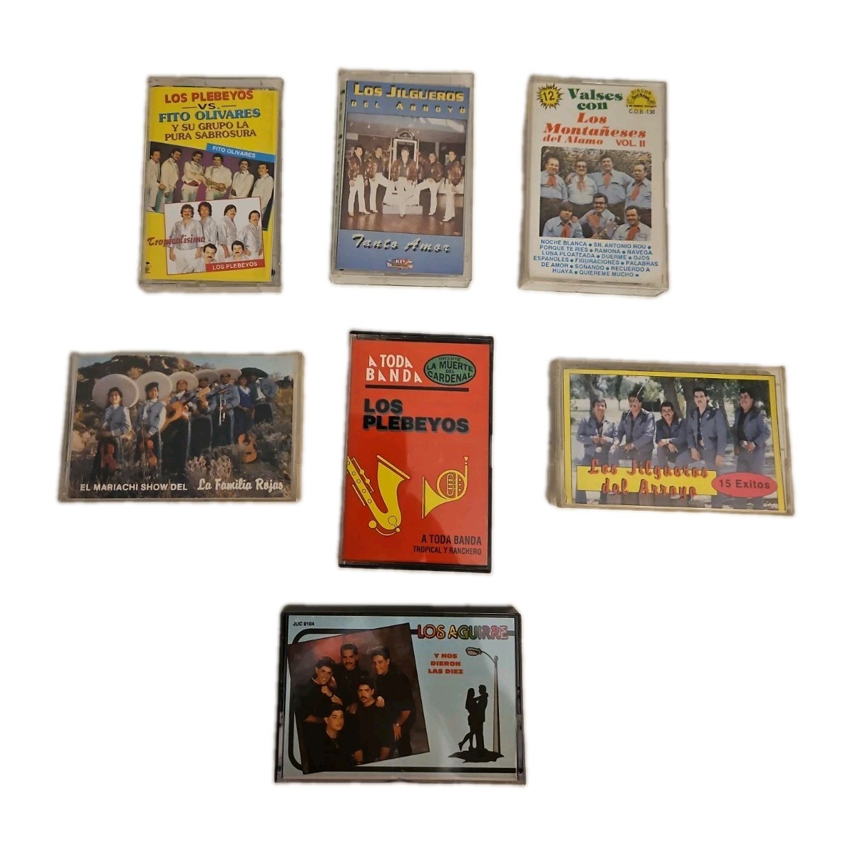 7 Vintage Regional Mexican Cassettes Cumbia Norteno Lot Los Plebeyos Tested