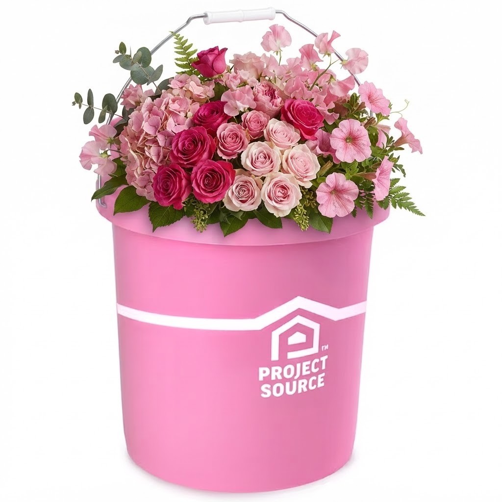Project Source Pink 5 Gallon Plastic Utility Bucket Heavy Duty General Purpose