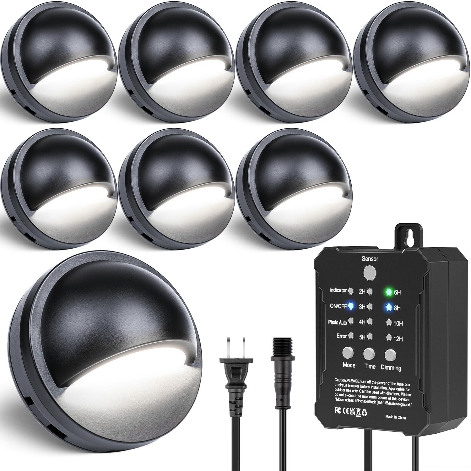 HIBOITEC Low Voltage Deck Lights Kit with Transformer Photocell Sensor and Ti... HIBOITEC Low Voltage Deck Lights Kit with Transformer Photocell Sensor and Ti...