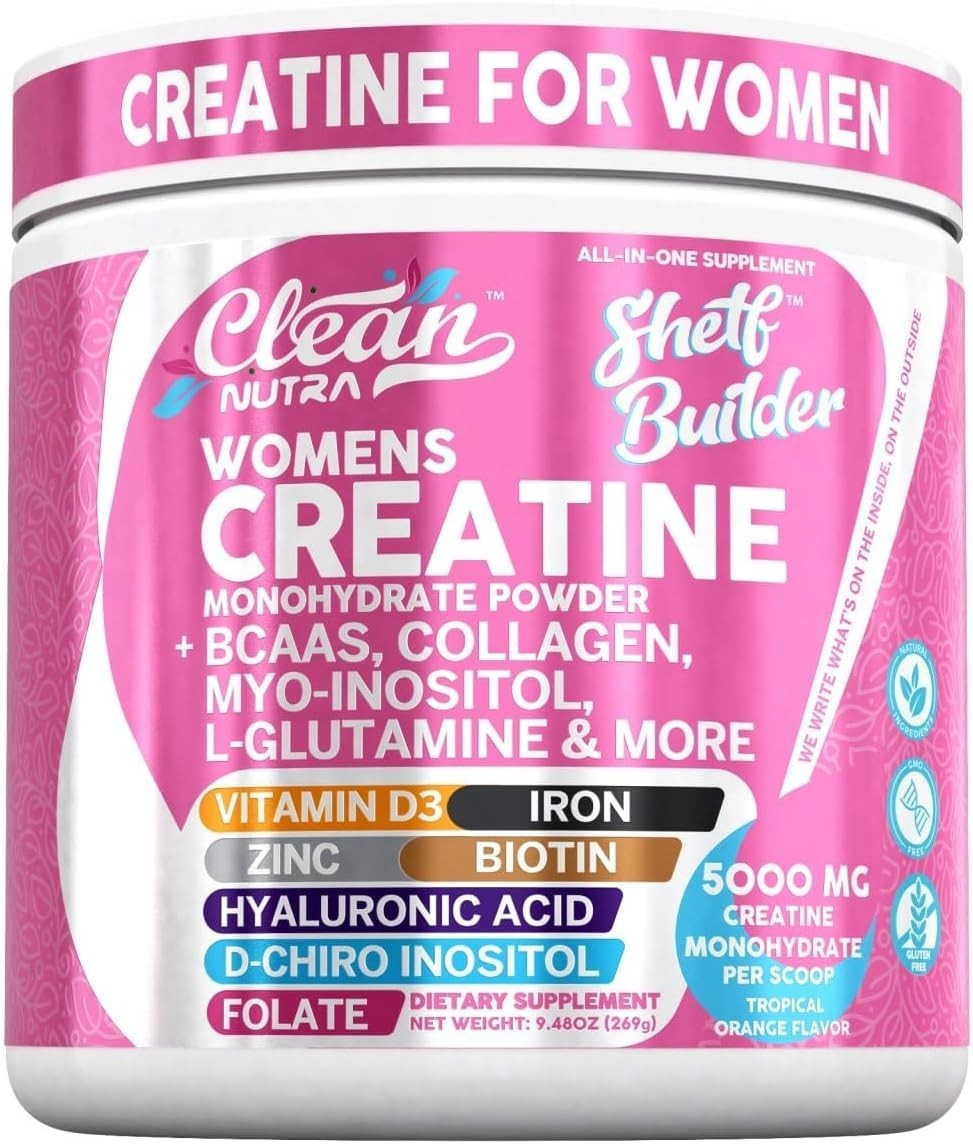 Clean Nutra Women's Creatine Powder – BCAAs, Collagen, Inositol Boost Clean Nutra Women's Creatine Powder – BCAAs, Collagen, Inositol Boost