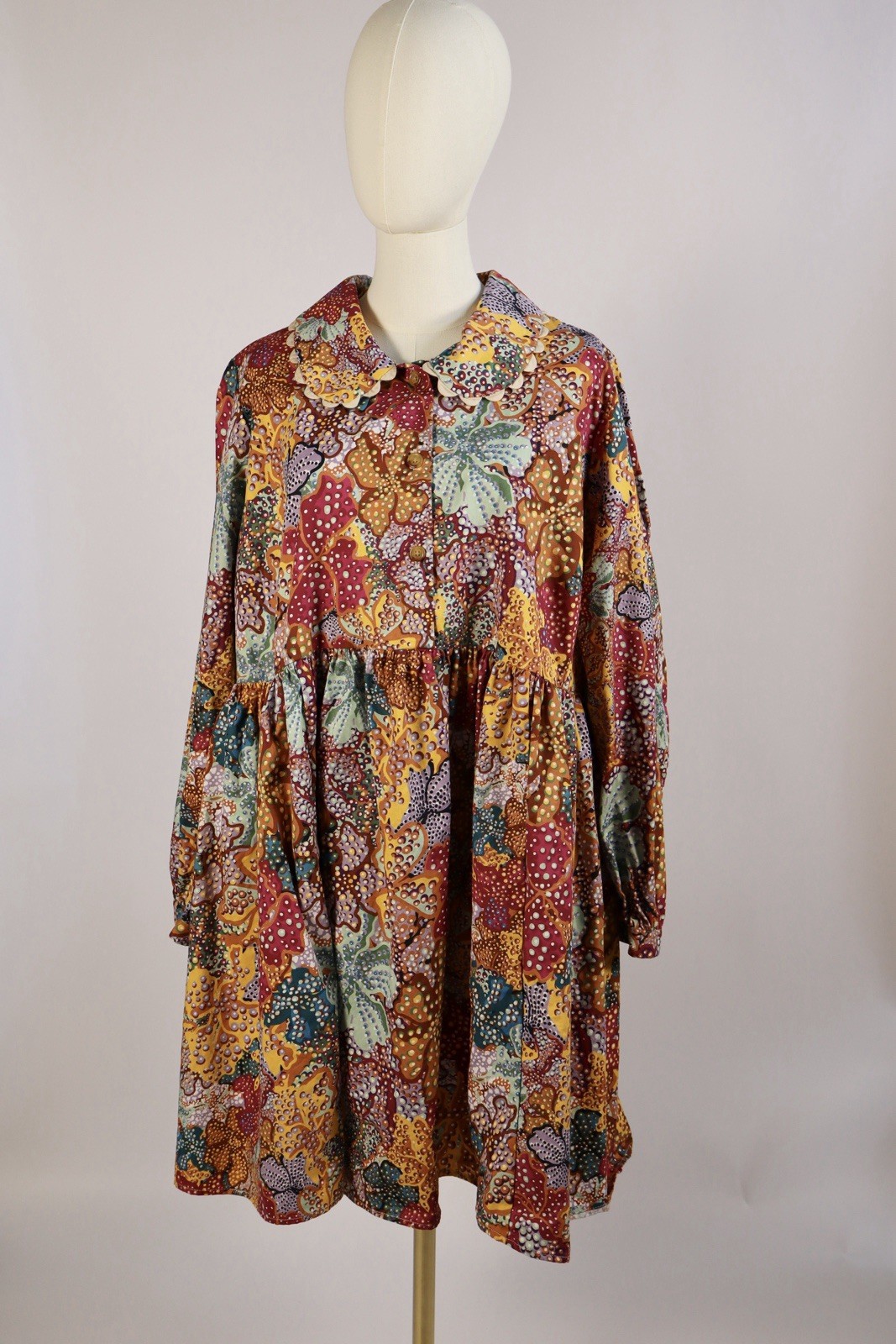 Kika Vargas X Target Mini Dress 1X Multicolor Anemone Floral Long Sleeve Boho