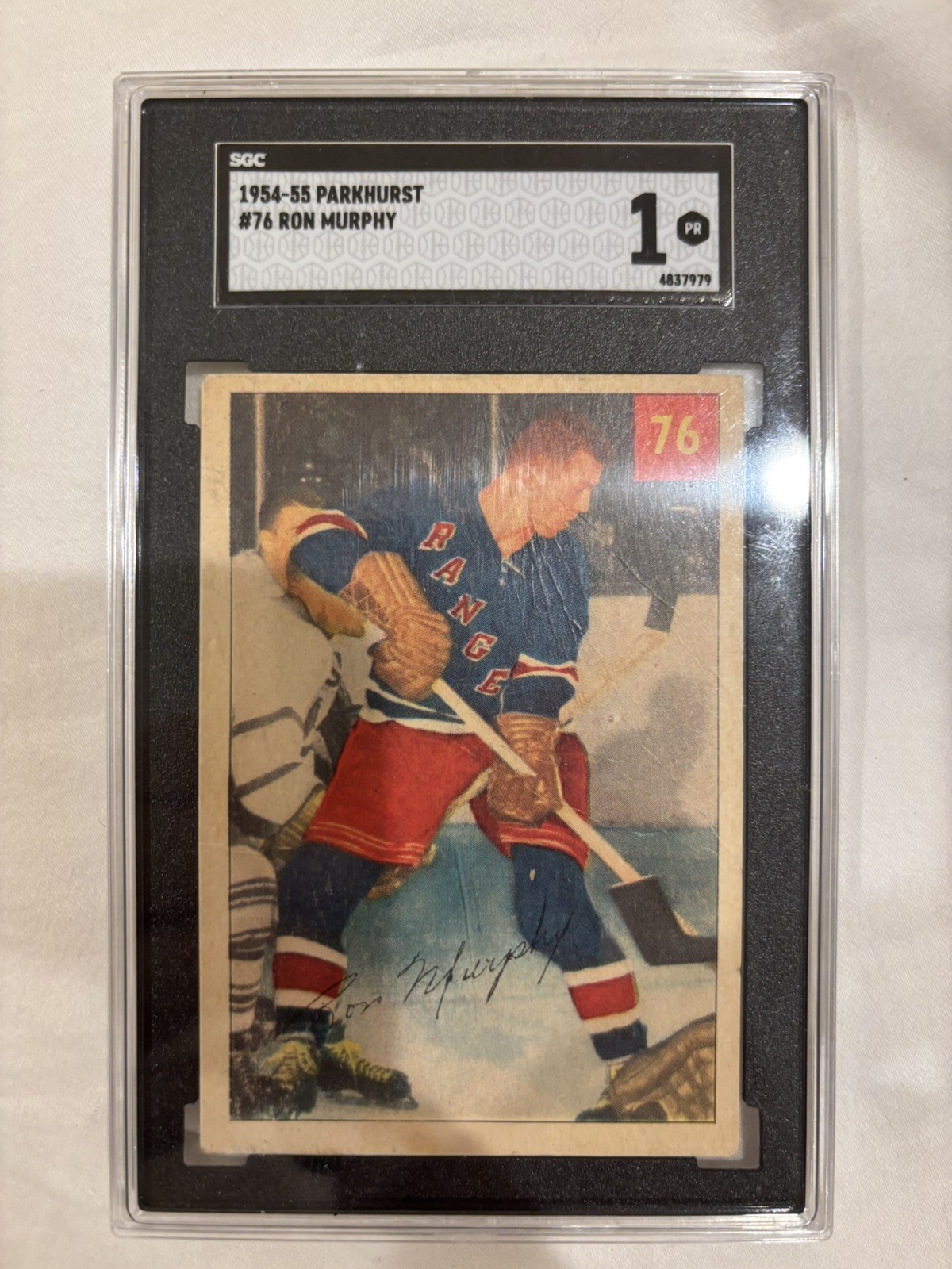 Ron Murphy (#76) 1954-1955 Parkhurst SGC Graded 1 - New York Rangers classic