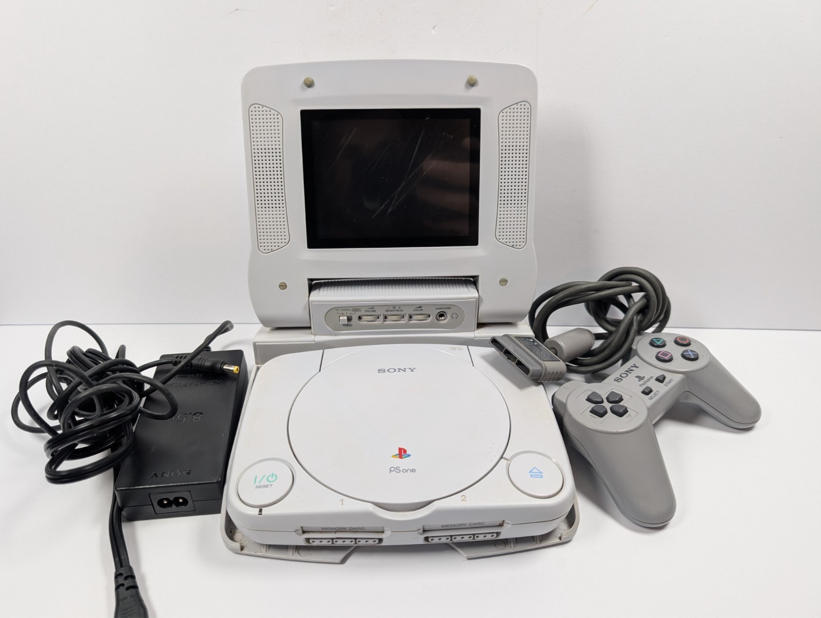 Sony PSone Console SCPH-101 Intec LCD Screen Controller PSU -Works - Wear - READ