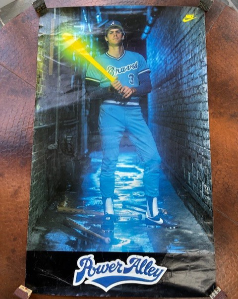 VTG. ORIG., 1983 NIKE DALE MURPHY “POWER ALLEY” POSTER, 22” X 35”, ORIG. OWNER