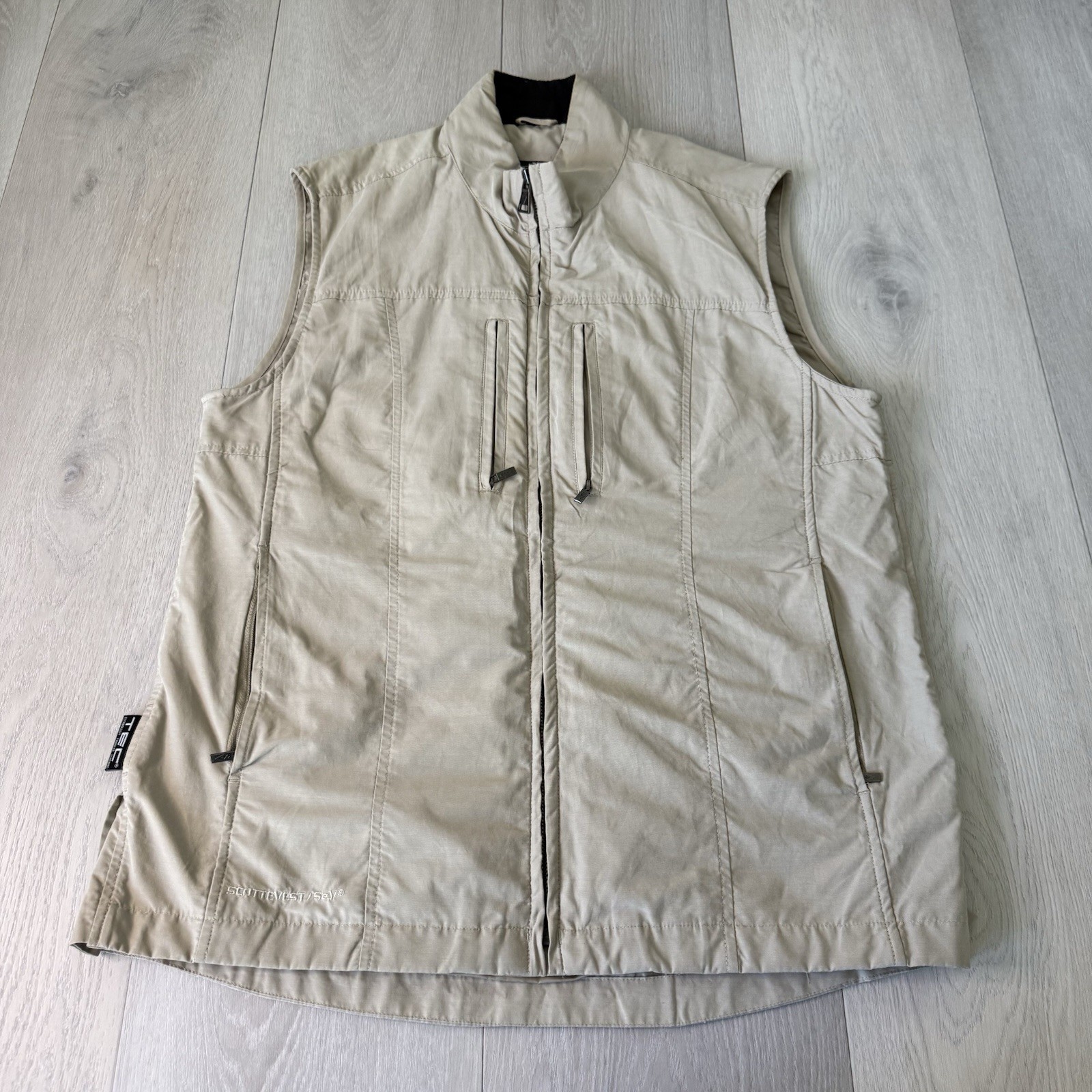 SCOTTEVEST TEC Travel Vest Mens M Medium  Multi Pocket Security Tan