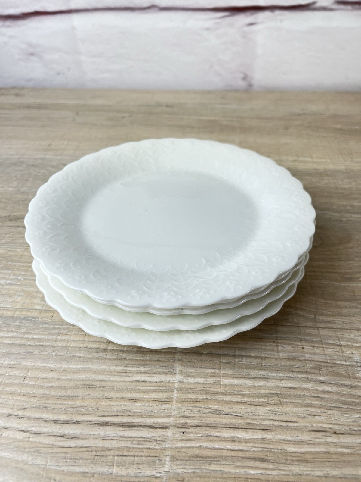 Mikasa A7050 White Silk Dessert Bread Plate Lot 5pc Bone China Mikasa A7050 White Silk Dessert Bread Plate Lot 5pc Bone China