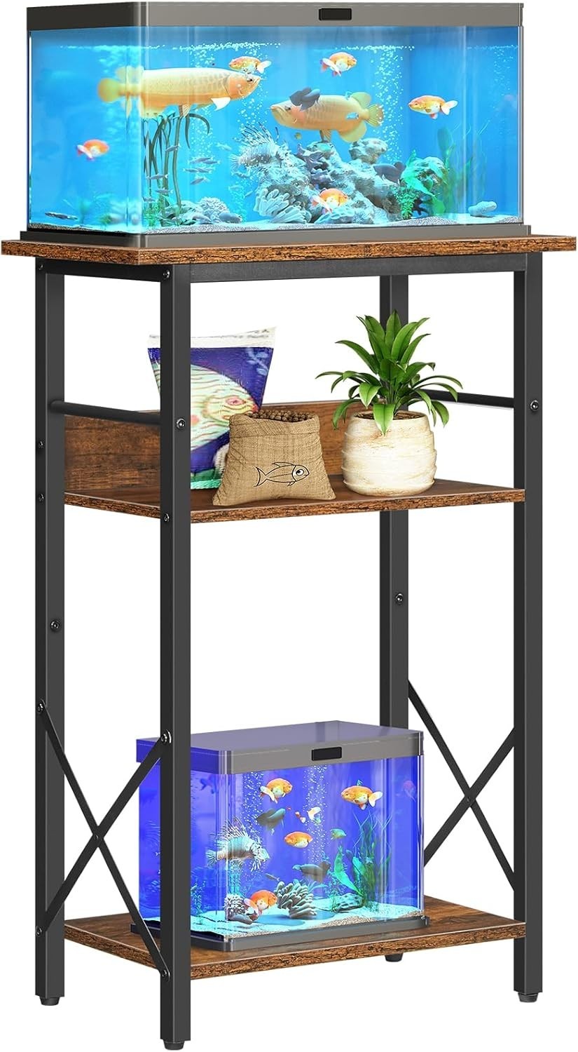 HOOBRO 10 Gallon Aquarium Stand, 3-Tier Fish Tank Stand with Storage, Reptile...