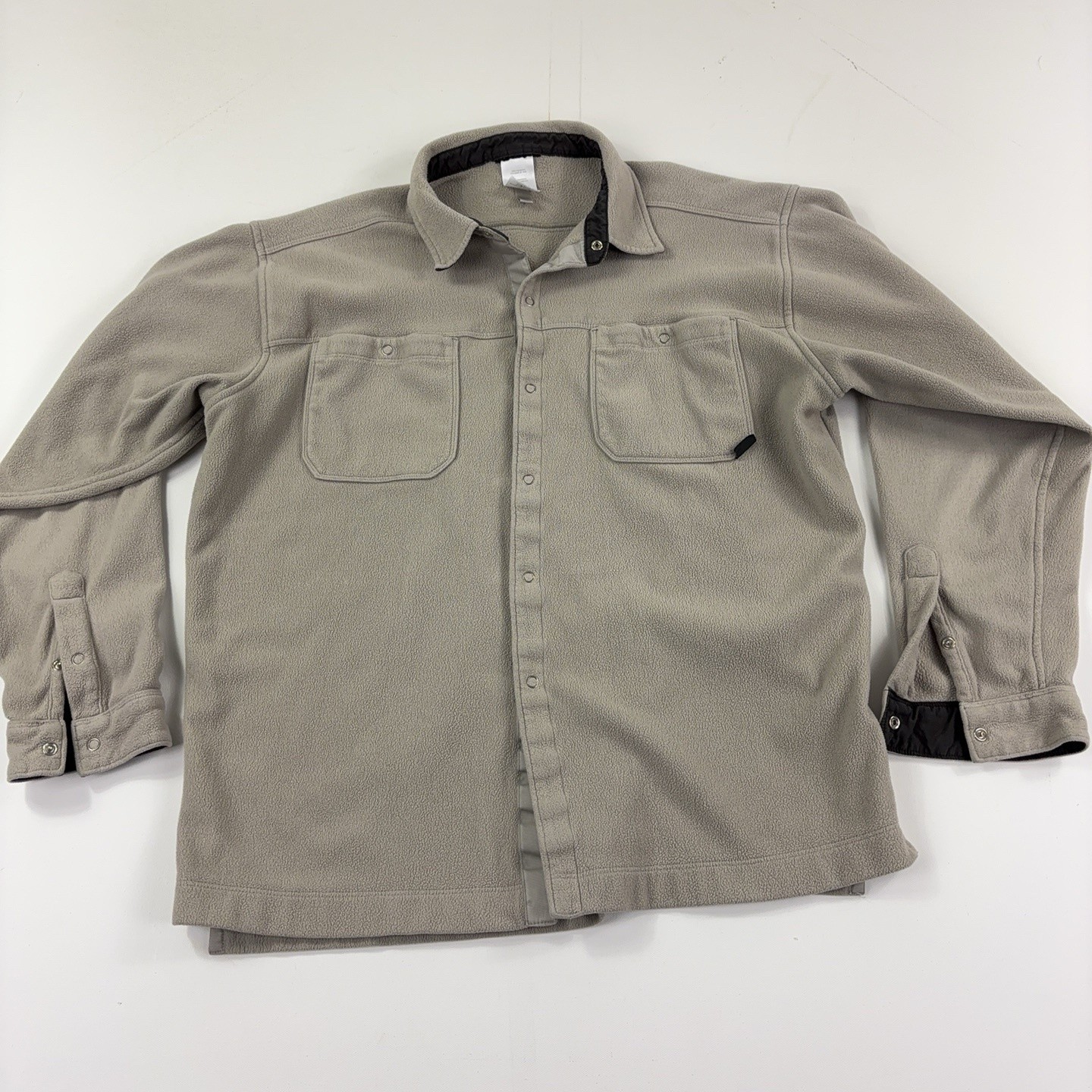 Vintage Patagonia Micro Synchilla Fleece Shirt Men\'s Large Beige Snap 2006 27311