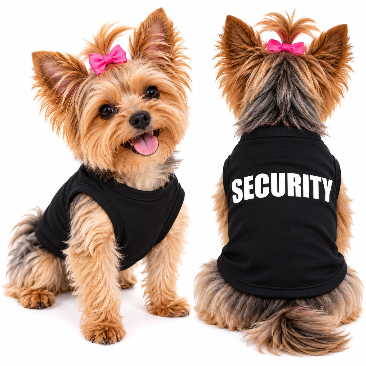 Small Dog Cat Security Shirt Puppy Black Tank Top Pet Clothes Costume XS-L