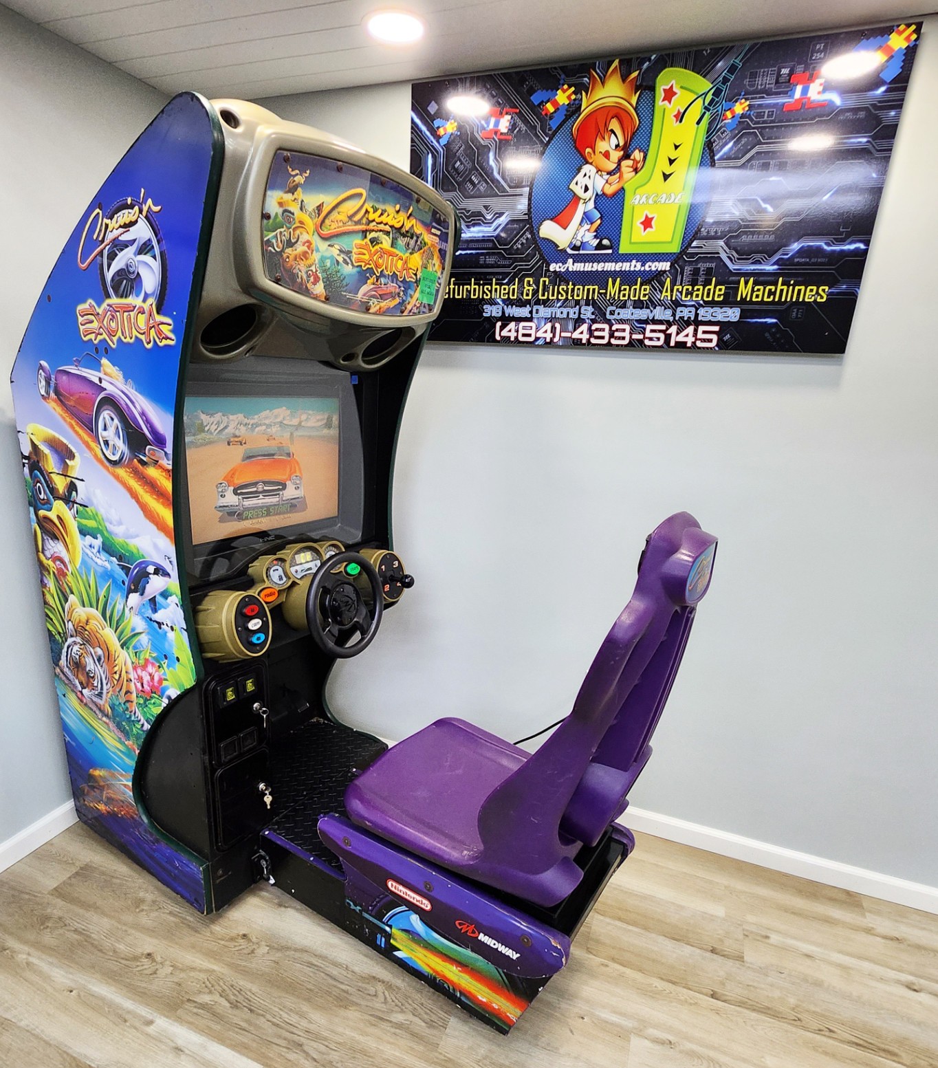 CRUISIN EXOTICA Sit Down Arcade Driving Racing Video Game Machine Cruisn 25\