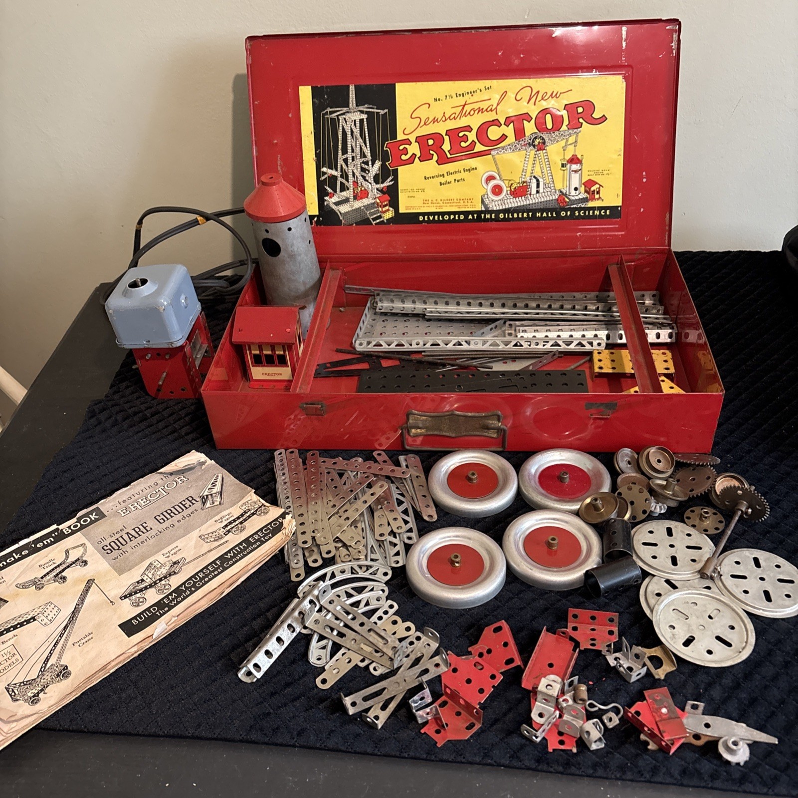 VINTAGE 1938 GILBERT ERECTOR SET 7 1/2 ENGINEER\'S SET