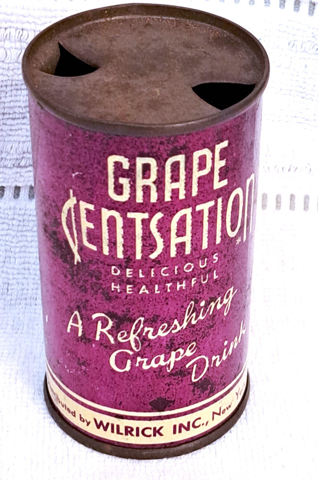 VERY RARE EARLY GRAPE CENTSATION DRINK CAN MFG BERKS LEHIGH DIST WILRICK INC
