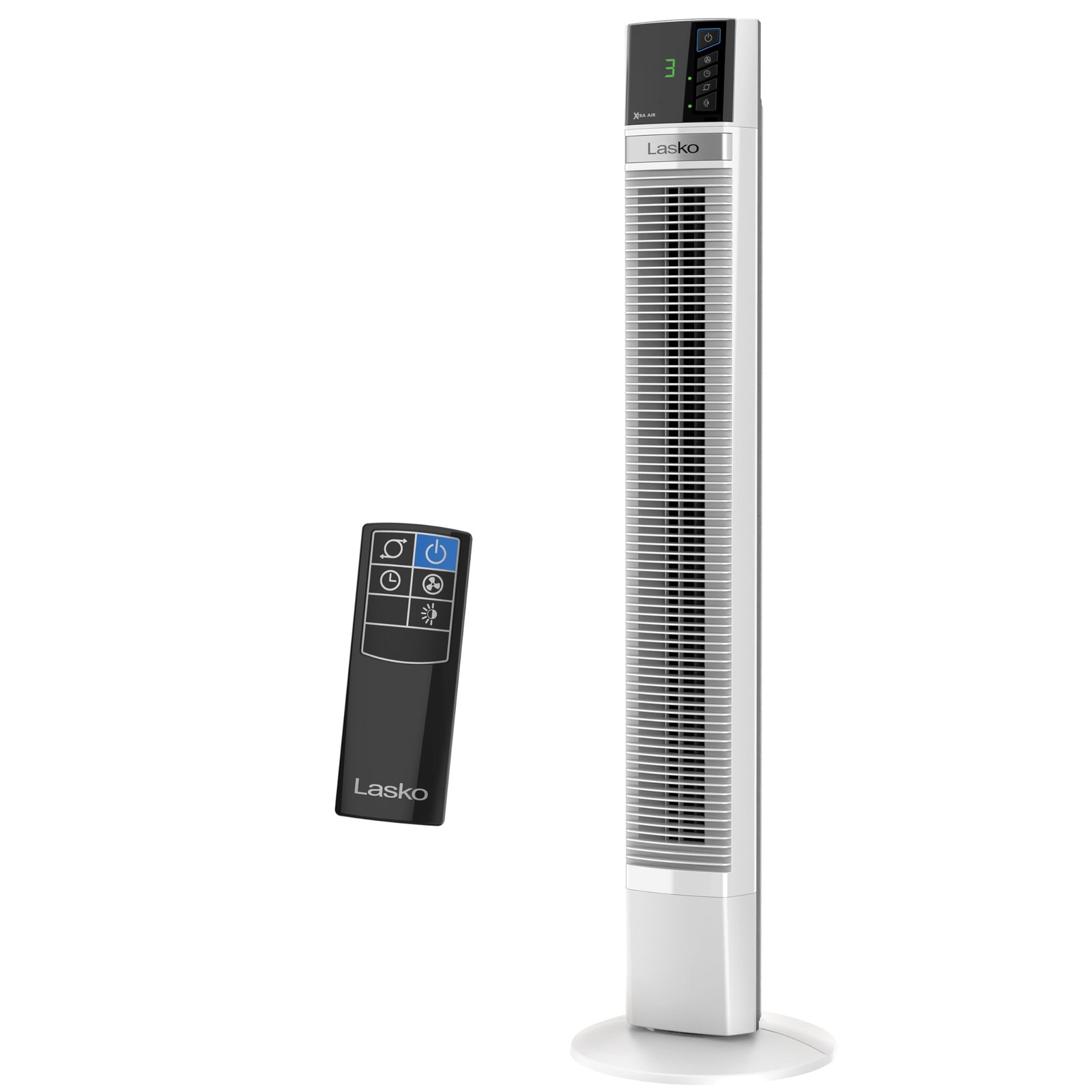 Lasko Xtra Air Oscillating Tower Fan, 4 Speeds, Nighttime Setting, Timer and Rem