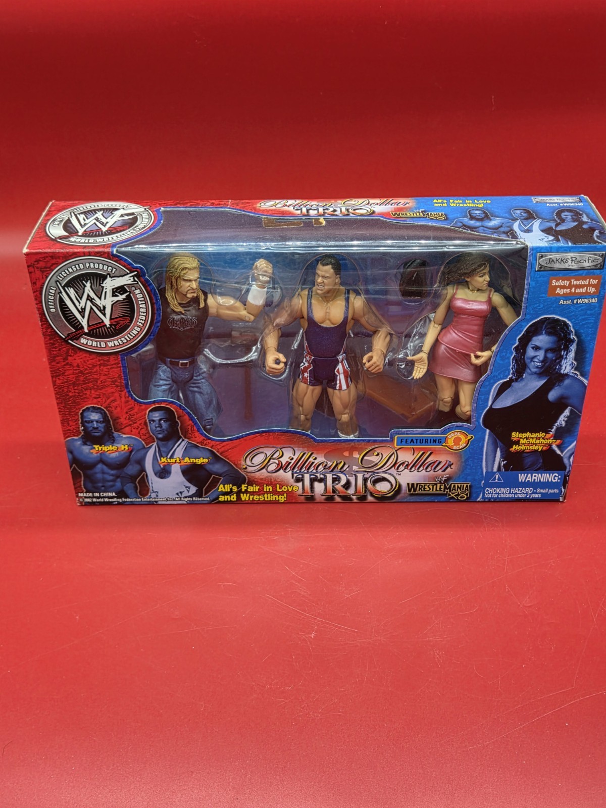 2002 WWF Jakks Billion Dollar Trio Triple H Kurt Angle Stephanie McMahon Figures 2002 WWF Jakks Billion Dollar Trio Triple H Kurt Angle Stephanie McMahon Figures