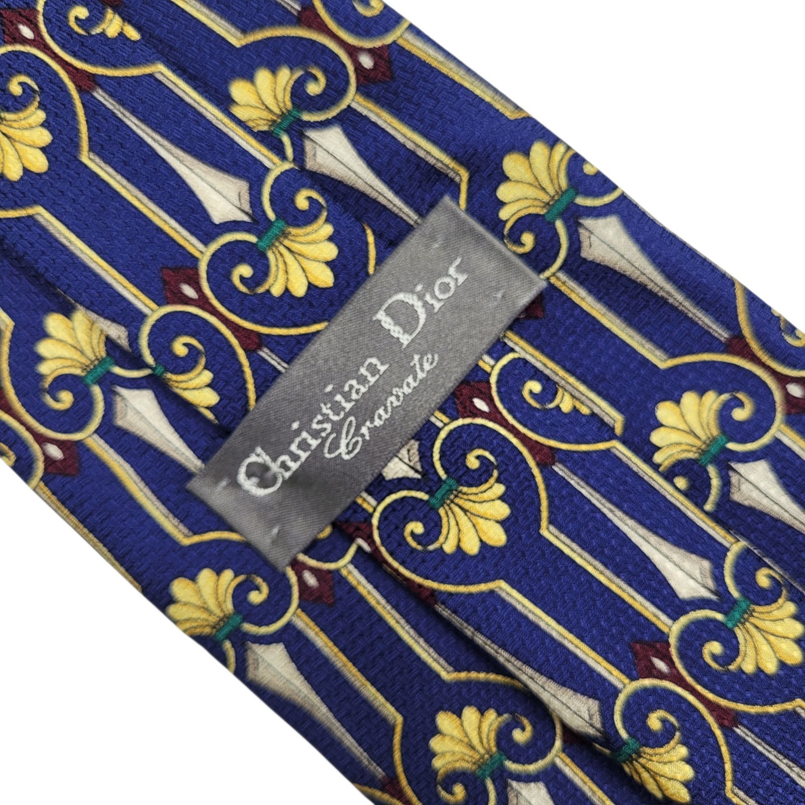 EUC Vintage CHRISTIAN DIOR Tie Men\'s 100% Silk Luxury Woven Designer Neck Wear