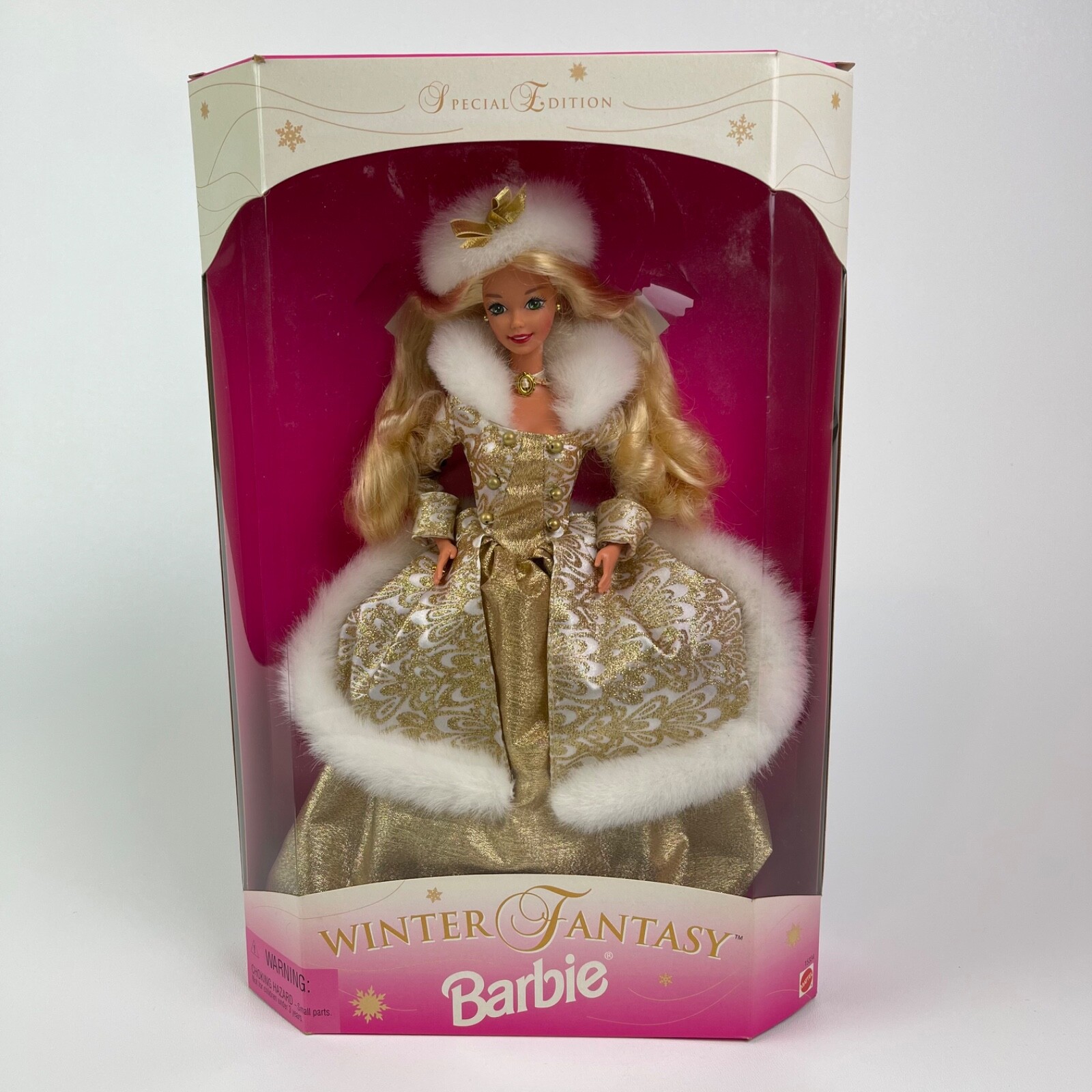 Mattel 1995 Winter Fantasy Barbie Special Edition Golden Brilliance Dress White Mattel 1995 Winter Fantasy Barbie Special Edition Golden Brilliance Dress White