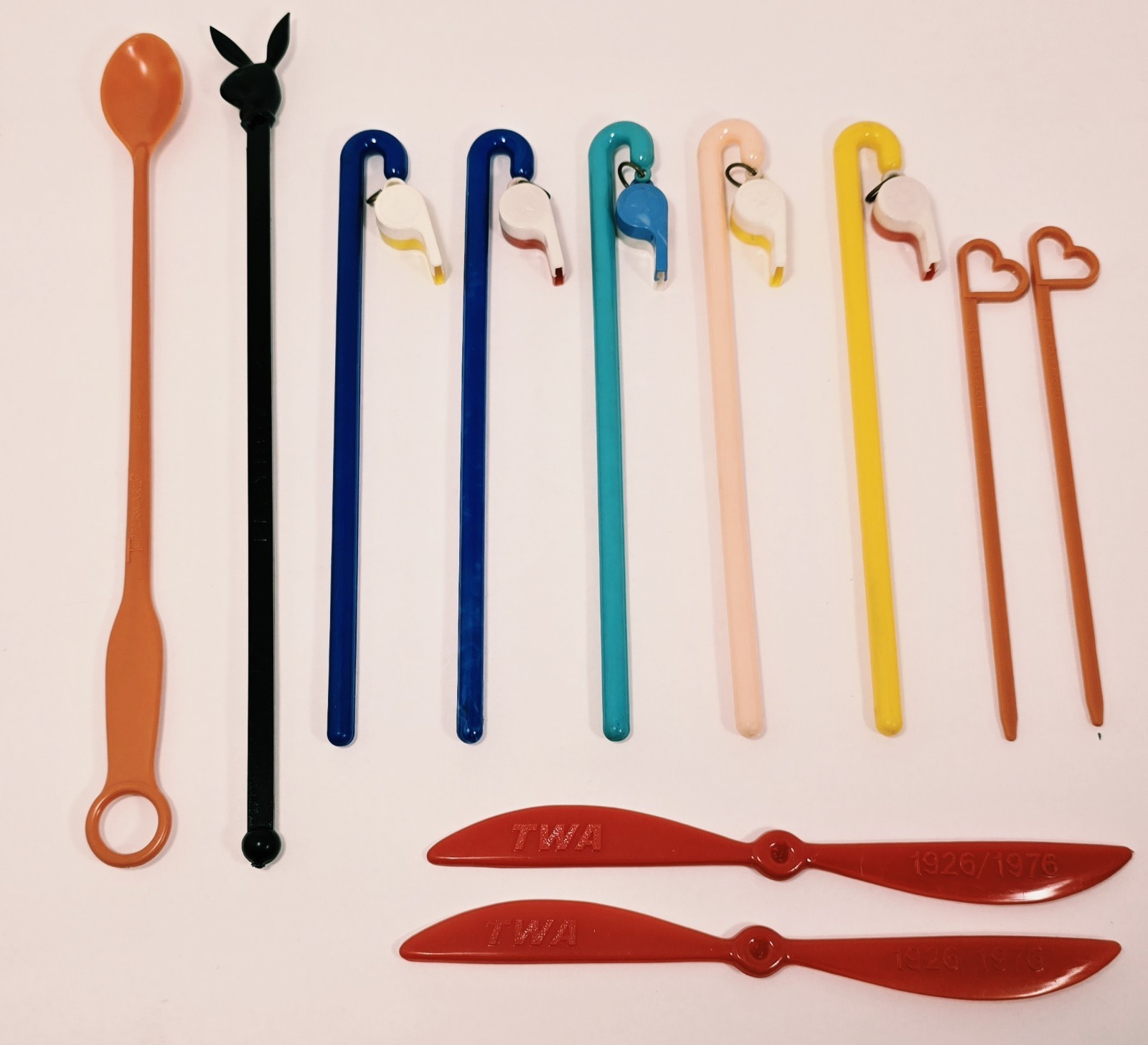 Vintage Mid-Century Swizzle Stick Lot-TWA, Tupperware, Playboy & Unbranded Vintage Mid-Century Swizzle Stick Lot-TWA, Tupperware, Playboy & Unbranded