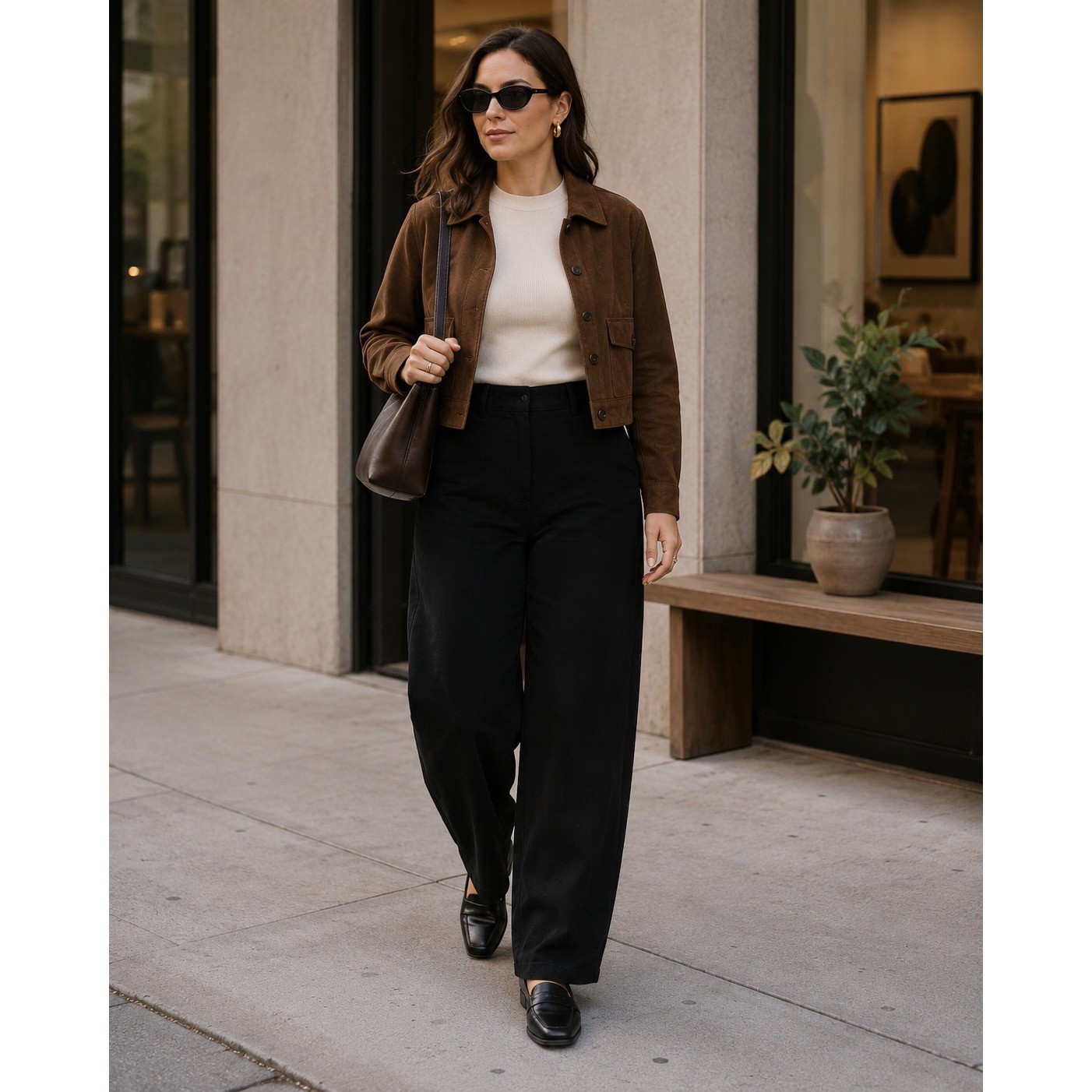 NWT Wilfred Free Ascendant Curved Barrel Leg Pants Black Size 10 Aritzia