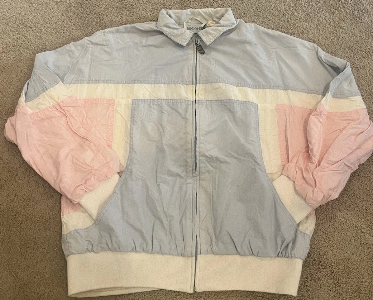 Vintage Tail XL Ladies Lady Tennis Track Suit Jacket Gorgeous Light Pastel Rare