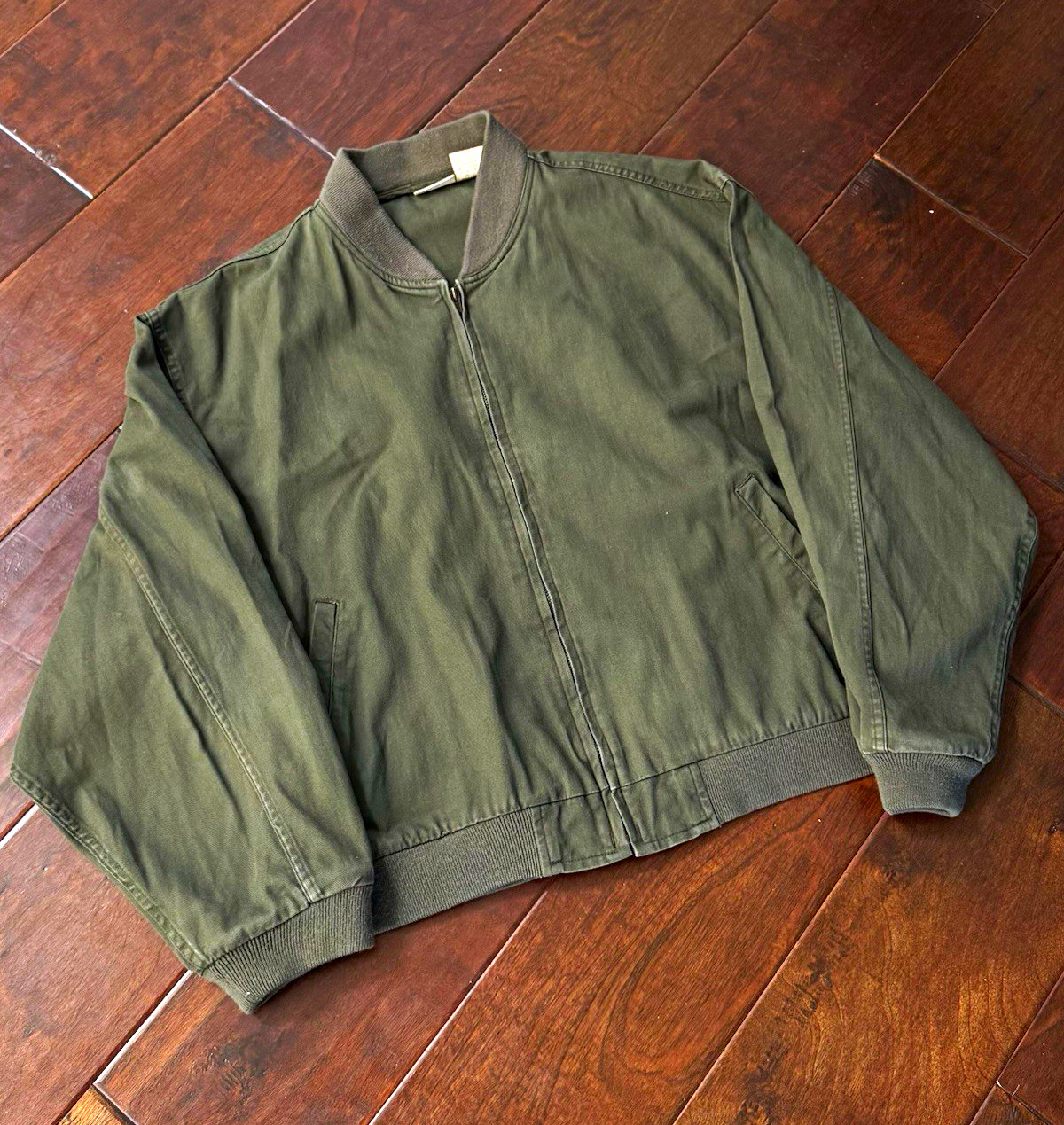 Vintage 90s L.L.Bean Men\'s Green Full Zip Bomber Jacket XL Regular