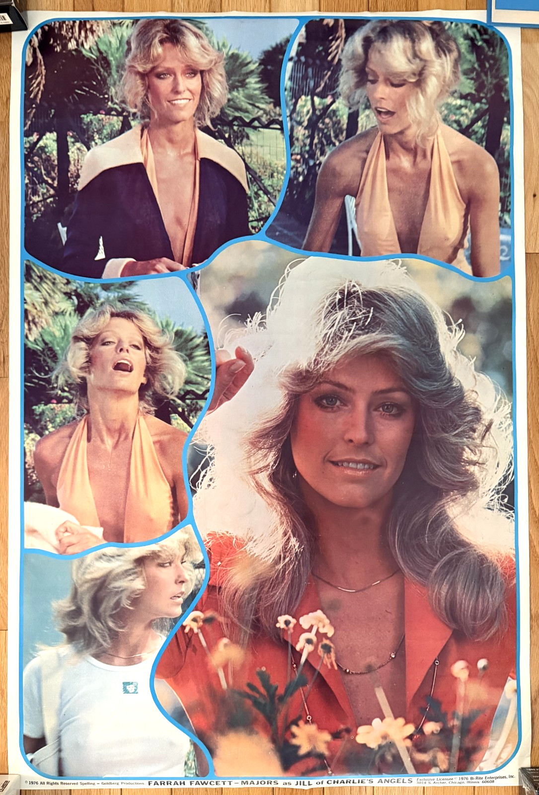 Vintage Original 1976 Farrah Fawcett Charlies Angels Poster 35 x 23