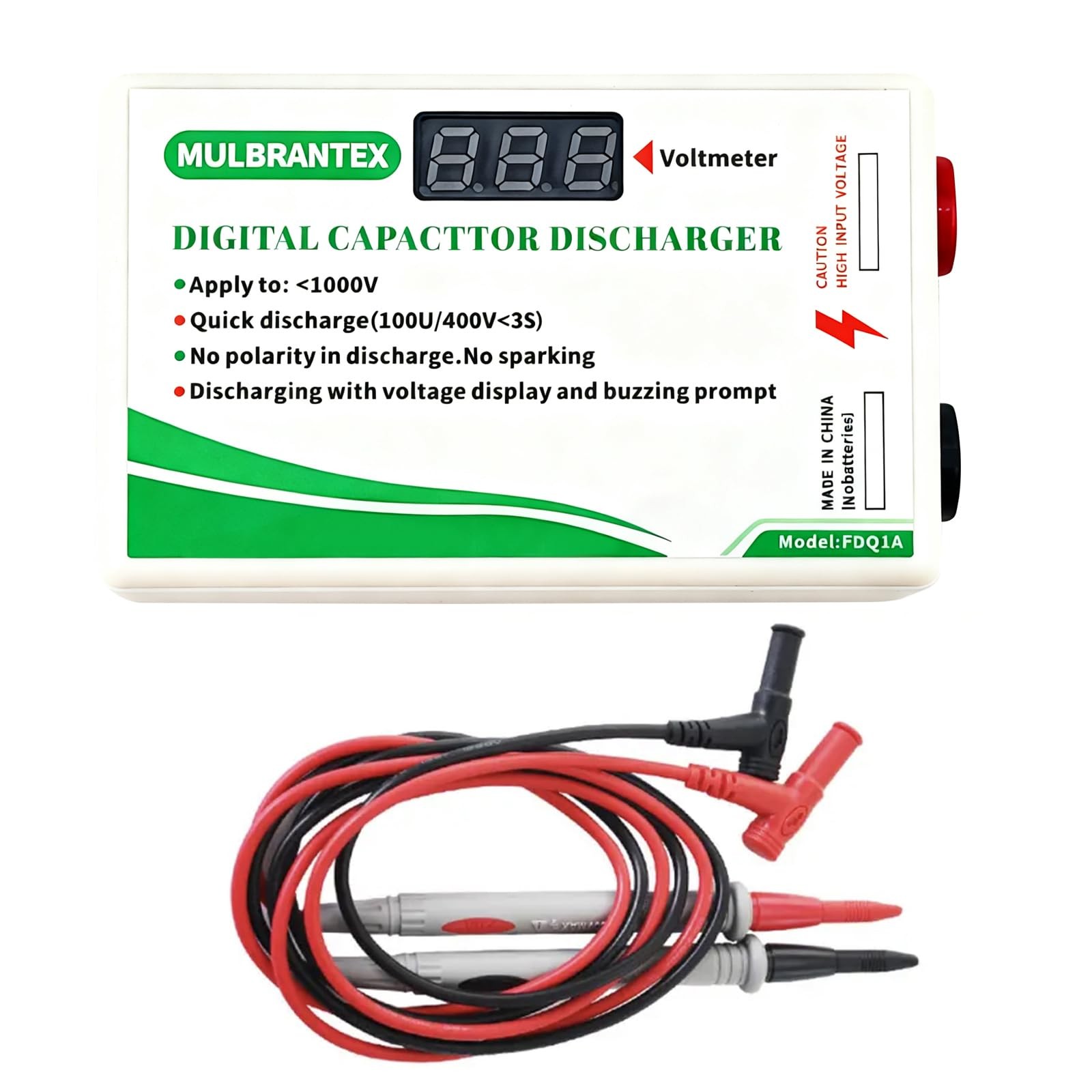 Digital Capacitor Discharge Tool with Voltmeter Display, max Display 999, 10-... Digital Capacitor Discharge Tool with Voltmeter Display, max Display 999, 10-...