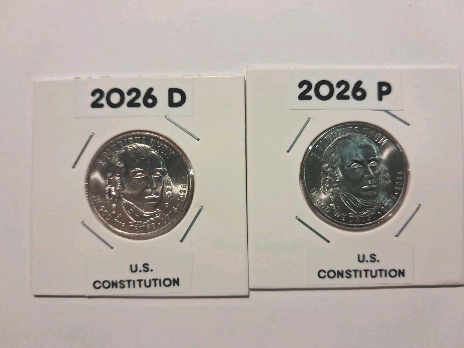 LATEST QUARTERS ARE HERE U.S.CONSTITUTION 2026 P+ D 2 COIN SET LABELED HOLDERS LATEST QUARTERS ARE HERE U.S.CONSTITUTION 2026 P+ D 2 COIN SET LABELED HOLDERS