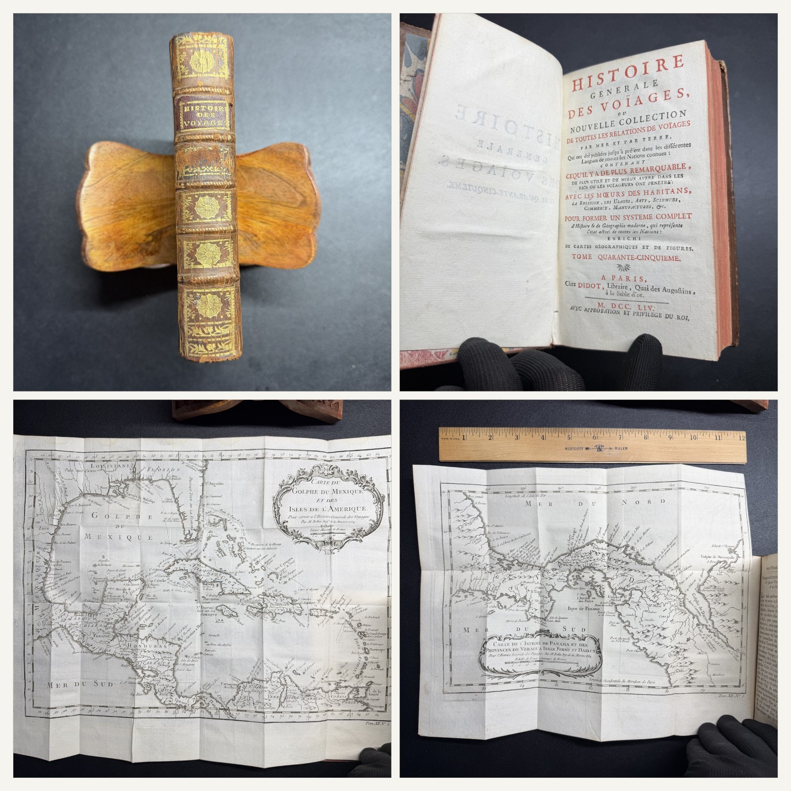 1754 Histoire Generale des Voyages Vol 45 Columbus America Maps