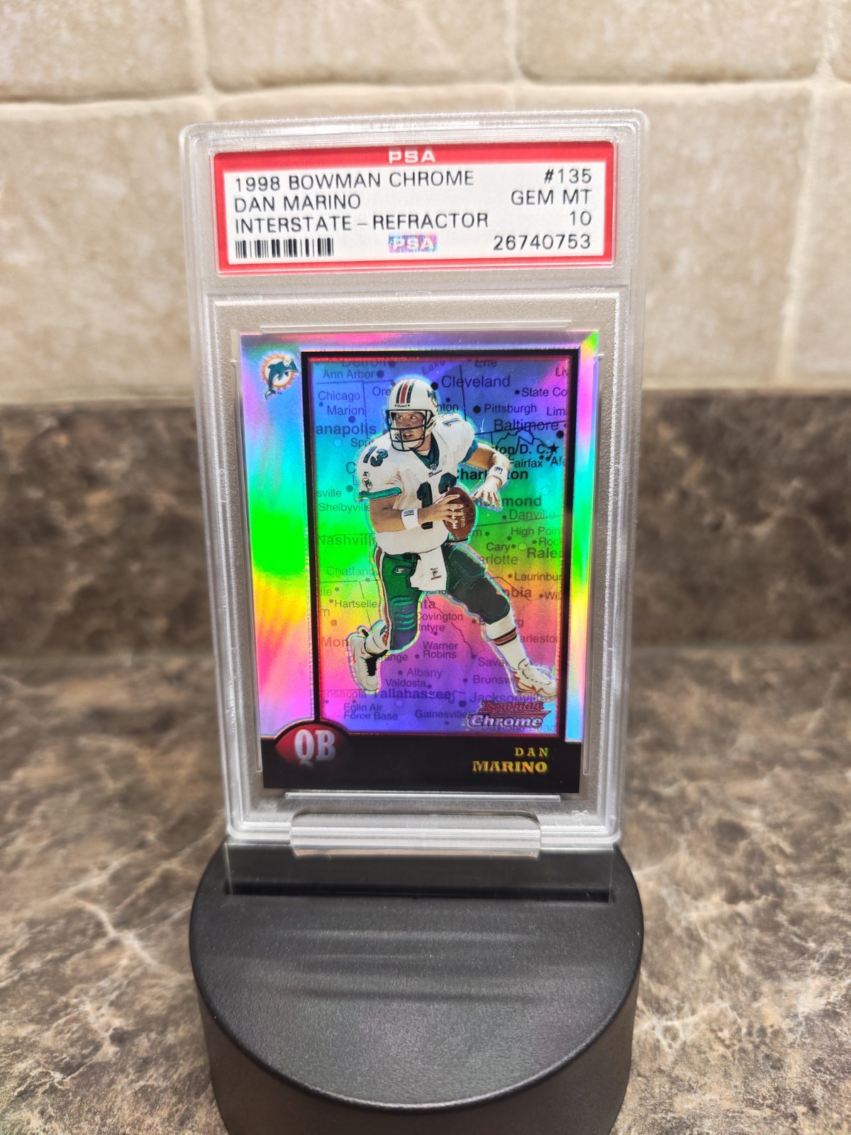 1998 Bowman Chrome Dan Marino Interstate - Refractor # 135 GEM MINT 10