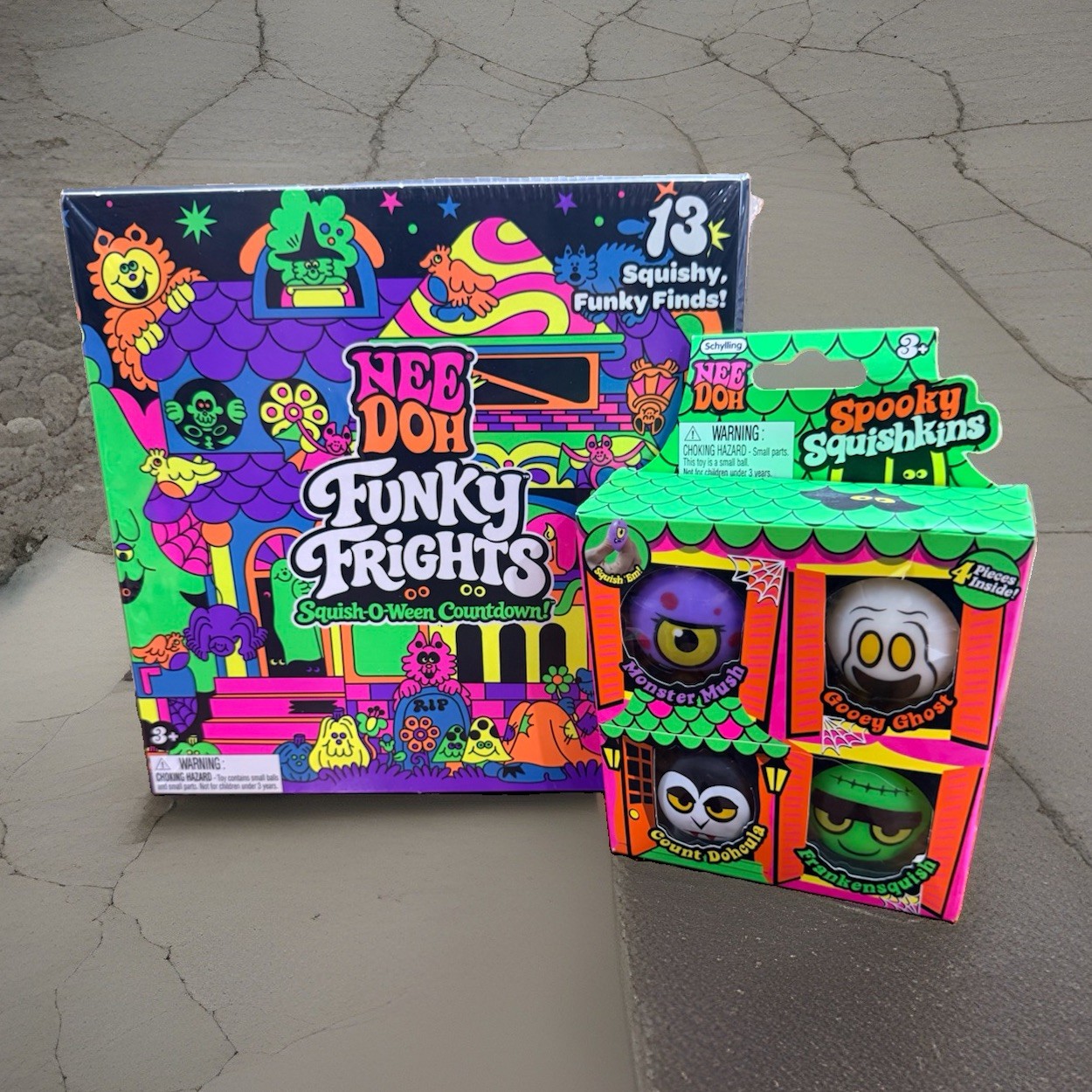 🎃 Schylling Nee Doh Lot - Funky Frights Squish-O-Ween & Spooky Squishskins 👻