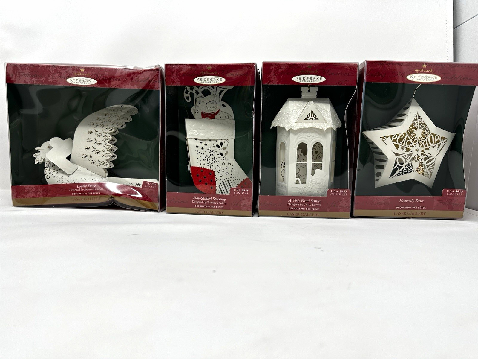 2000 Hallmark Keepsake Laser Gallery Christmas Hanging Ornaments Lot of 4 2000 Hallmark Keepsake Laser Gallery Christmas Hanging Ornaments Lot of 4