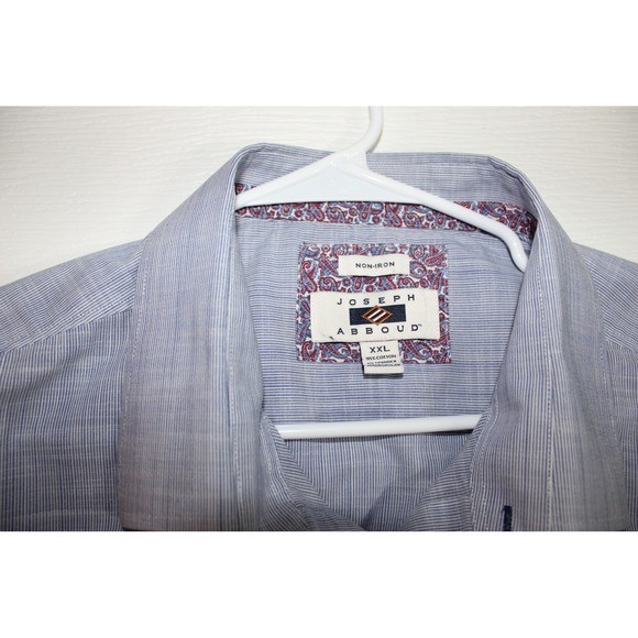 Joseph Abboud Mens XXL Blue Micro Stripe Non-Iron Long Sleeve Shirt MC0079