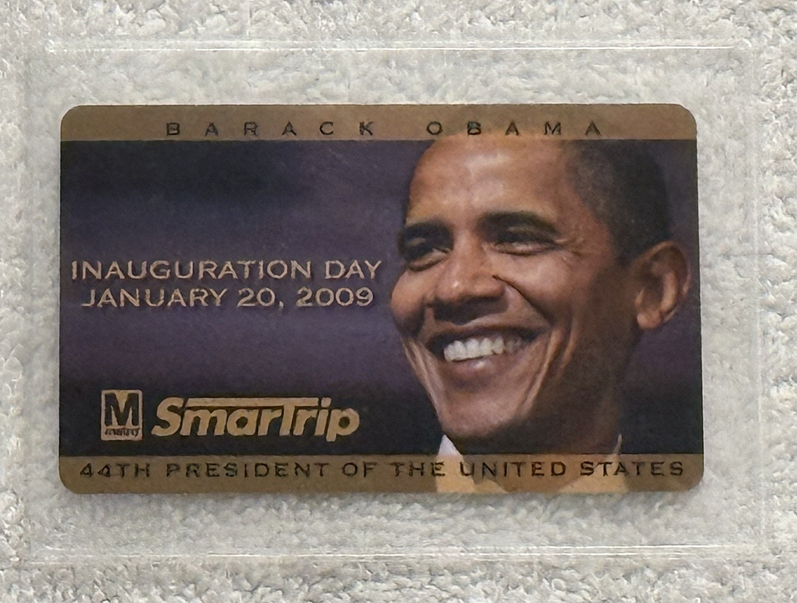 Rare Barack Obama 2009 Inauguration Collectible DC Metro SmarTrip Card Plastic