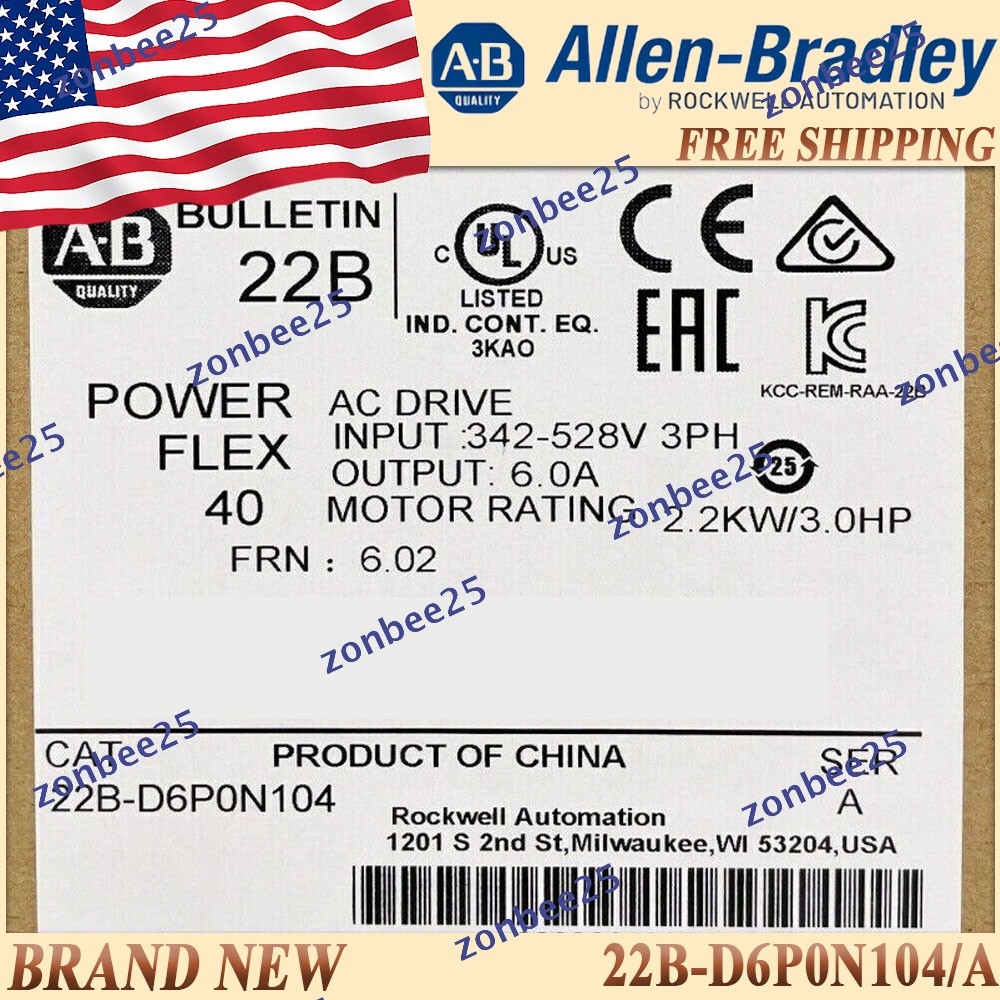 BIG SALE New 22B-D6P0N104/A PowerFlex 22B D6P0N104 serA  US Same Day AB